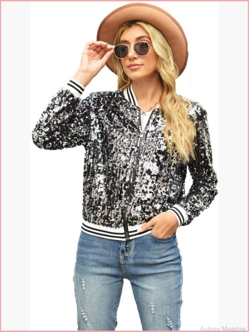 Sequin Bomber Jacket Sparkly Festival Party Jacket Women Casual